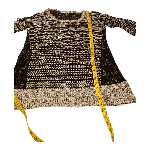 Maurices Black and White Striped Sweater w/Lace Side Embellishments Size XL - Picture 6 of 8